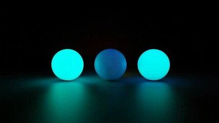 Wall Mural - Illuminated Spheres on Dark Background: Abstract Color Harmony and Minimalist Design