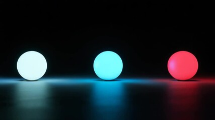 Wall Mural - Dynamic row of glowing orbs emitting vibrant light, suitable for visual effects