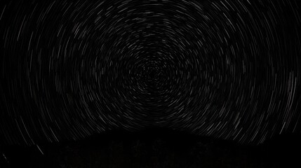 Wall Mural - Rotating star trails over dark trees