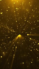 Wall Mural - golden blinking stars on dark black night particle glitter luxury background. shiny glitter stars an