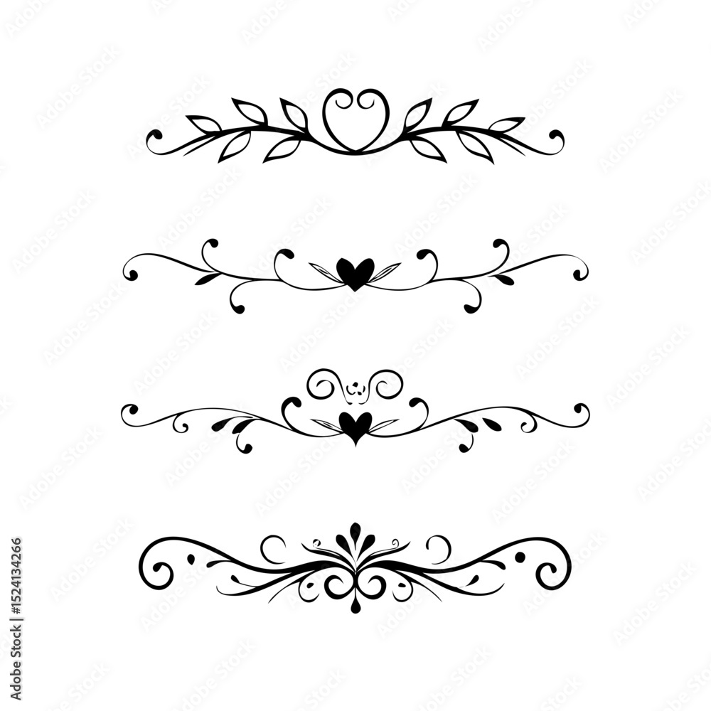 Decorative simple divider. Text dividers retro minimal line separators ...
