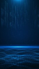 Wall Mural - futuristic cyber world, sci-fi grid, digital lines reality, sci digital motion abstract matrix big d