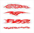 © Agung - set of red fire y2k design vector