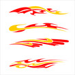 © Agung - set of red fire y2k design vector
