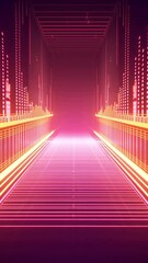 Wall Mural - Equalizer bars glowing tunnel