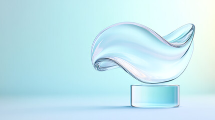 Aufkleber - A serene and elegant glass wave design, embodying fluidity and modern aesthetics. Ideal for backgrounds and creative projects.