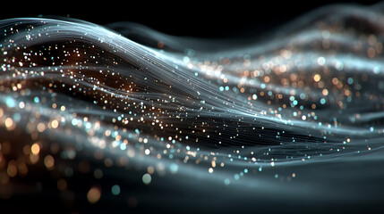 Aufkleber - An abstract image depicting shimmering waves of light and particles, creating an ethereal and dreamy atmosphere.