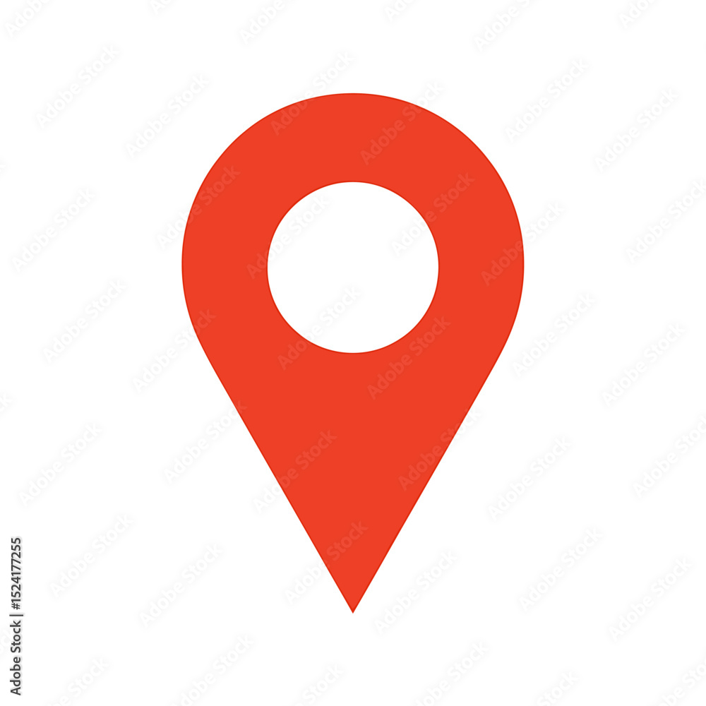 Simple Minimalist Location Pin Icon A Red Map Marker Design Stock ...