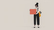 © ภวัต สายวงค์ - Acceptance Illustration of a woman standing holding a sign in a minimalist style.