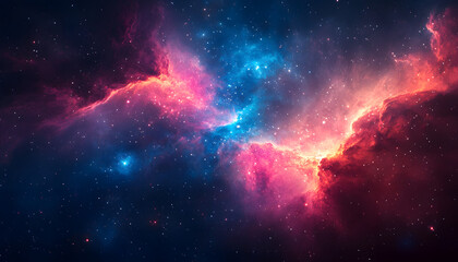 Wall Mural - vivid universe with nebulae