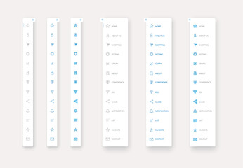 Wall Mural - side navigation menu. vertical vector menu. ui element