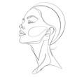 © Pichetpong - Sketch of woman's face with elegant hair and lips, a beautiful vector art illustration