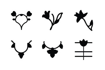 Wall Mural - Elegant vector silhouettes of black flowers, butterflies, and birds create a sophisticated nature-inspired design pattern