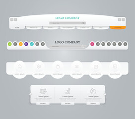 Wall Mural - web design menu templates. website design template navigation elements. vector