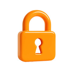 a vibrant orange padlock icon perfect for security apps, website design, or branding projects, offer