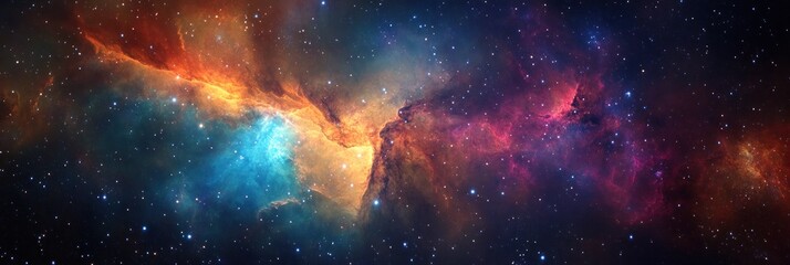 stunning nebula in outer space with sparkling stars and vibrant colors