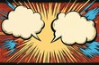 © hafizd - Two speech bubbles in a vibrant comic book style