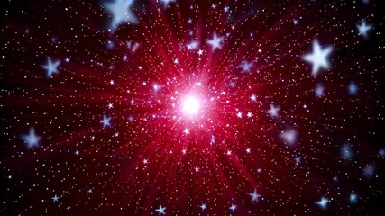 Wall Mural - stars are shining in the dark sky with a red background