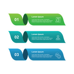 Poster - 3 step infographic template. Business information graphic with icons. Label presentation with 3 option.