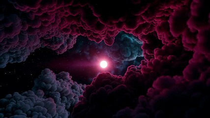 Wall Mural - a close up of a red and black cloud filled sky