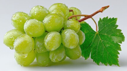 Poster - Fresh Green Grapes With Water Droplets, Symbolizing Healthy Eating and Agricultural Production, Perfect for Food and Beverage Marketing : Generative AI