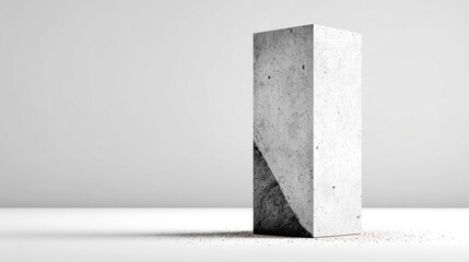 Aufkleber - Concrete Block Against White Backdrop, Showcasing Minimalist Architecture and Modern Construction Materials for Industrial Design : Generative AI