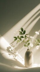 Aufkleber - White Daisies in Vase With Sunlight and Shadows, Illustrating Serenity and Home Decor Ideas for Interior Design Projects : Generative AI