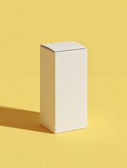 Aufkleber - Minimalist Cream Box on Yellow Backdrop, Ideal for Product Mockups and Sustainable Packaging Design, Representing Brand Presentation : Generative AI