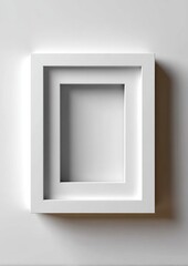 Aufkleber - Minimalist White Picture Frame on Wall, Ideal for Mockups and Showcasing Creativity and Design, With Space for Your Vision : Generative AI