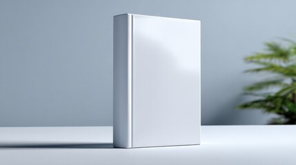 Aufkleber - Blank White Book Cover Mockup on Table With Plant, Ideal For Self-Publishing, Marketing, and Creative Design Projects, Offering Versatile Presentation Options : Generative AI