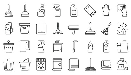a diverse set of kitchen tools and utensils as vector icons for web and business design