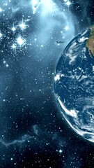 Wall Mural - Astronaut spaceman do spacewalk while working for spaceflight mission at space station . Astronaut wear full spacesuit for operation . Elements of this image furnished by NASA space astronaut photos .