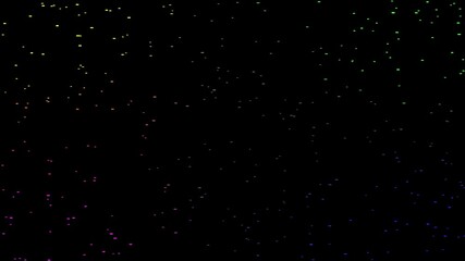Wall Mural - glowing gradient rainbow light particle trails on a black background