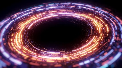 Wall Mural - circular light trails vortex technology abstract rotation, data flow, big data, energy motion, and d