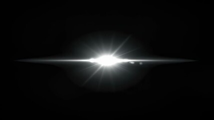 Wall Mural - bright light transition with optical lens flare effect. white starburst shine on black background. s