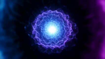Wall Mural - abstract energy sphere expanding with bright light. conceptual background with particles. science, t