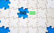 © Natallia - Chaos or Order symbol. Concept word Chaos or Order on wooden puzzle. Beautiful blue background. Business and Chaos or Order concept. Copy space