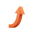 © Prichachai - Orange 3D arrow pointing upwards symbolizes growth and progress. arrow smooth, curved design adds dynamic and modern feel, suggesting positive movement and success