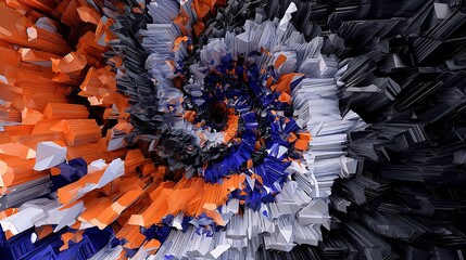 Abstract three dimensional geometric colorful vortex