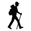 © vectartnest - Flat hiking man illustration Vector Art