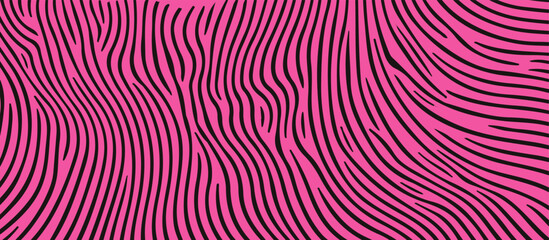 Aufkleber - bold vector illustration with wavy pink and black stripes in a modern abstract Op Art style, reflecting the current Y2K trend in graphic design and digital art.