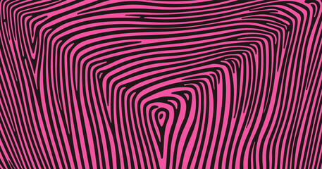 Aufkleber - bold vector illustration with wavy pink and black stripes in a modern abstract Op Art style, reflecting the current Y2K trend in graphic design and digital art.
