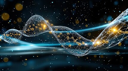 Wall Mural - abstract molecular structure: a digital art exploration of scientific concepts