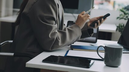 Two asian team working development of programming and encryption technology website design programmers on desk in office