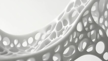 Abstract White Structure: 3D Printed Organic Form