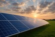 © DailyStock - Solar panels at sunset clean energy renewable power