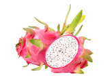 dragon fruit on white background
