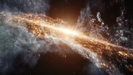 Wall Mural - fly over a white galaxy featuring a vibrant star nebula with swirling cosmic clouds and bright stell