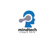 © panen arto - creative mind tech and robotic logo head with atom ,logo design template