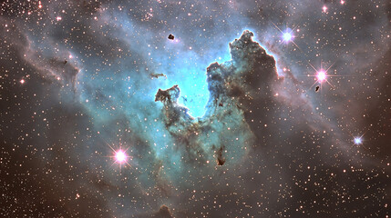 Wall Mural - stunning nebula in the sky displaying a kaleidoscope of colors and cosmic beauty of the universe.